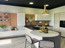 Cucina con penisola in laminato materico tortora Cucina febal casa  a prezzo ribassato