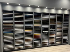 Cucina con penisola in laminato materico tortora Cucina febal casa  a prezzo ribassato