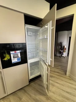 Cucina con penisola in laminato materico tortora Cucina febal casa  a prezzo ribassato