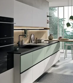 Cucina con penisola in laminato opaco altri colori Easy  a prezzo ribassato