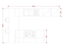 Cucina con penisola in laminato materico a prezzo scontato 33%