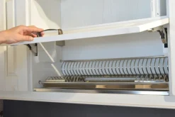 Cucina con penisola in legno bianca Cc02 a prezzo scontato