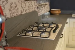 Cucina con penisola in legno bianca Cc02 a prezzo scontato