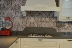 Cucina con penisola in legno bianca Cc02 a prezzo scontato