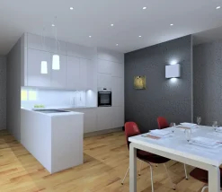 Cucina con penisola moderna Tatto bianco Artigianale a prezzo ribassato