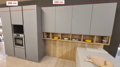 Cucina Cucina time grigio  con penisola Gentili group con un ribasso imperdibile