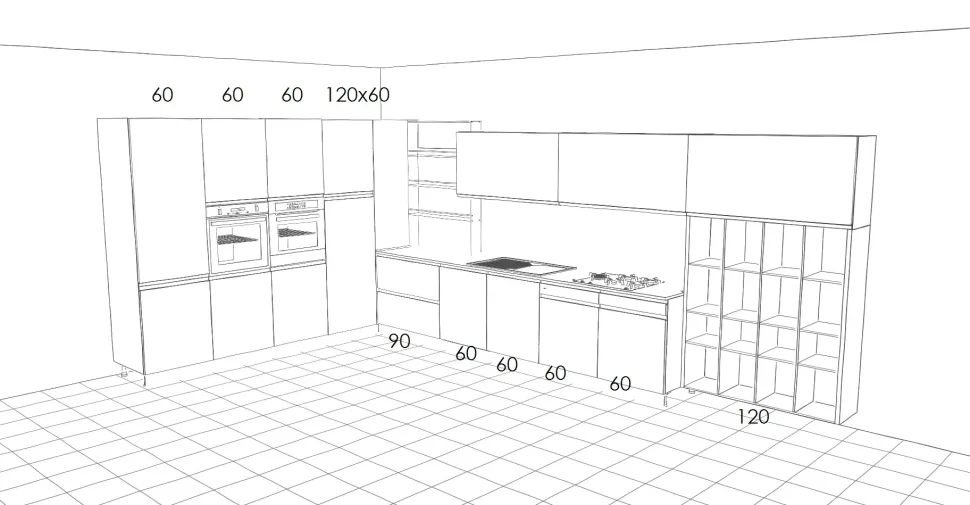 Cucina Cucine store moderna ad angolo altri colori in laminato materico Lignea