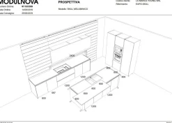 Cucina design con isola Skill  Modulnova a prezzo scontato