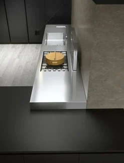 Cucina Dibiesse design con penisola altri colori in laminato opaco Vestimi