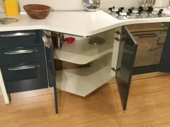Cucina Dibiesse moderna con penisola grigio in laccato lucido Sfera