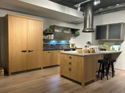 Cucina Diesel industriale rovere chiaro Scavolini con penisola scontata 51%