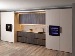 Cucina Diotti.com design lineare tortora in laccata opaco Klab 09 outlet