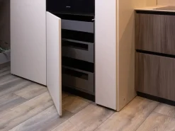 Cucina Diotti.com design lineare tortora in laccata opaco Klab 09 outlet