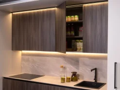 Cucina Diotti.com design lineare tortora in laccata opaco Klab 09 outlet