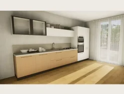 Cucina Domino moderna bianca Prima cucine lineare scontata 32%