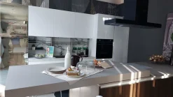 Cucina Egoline  moderna bianca Febal ad isola scontata 35%