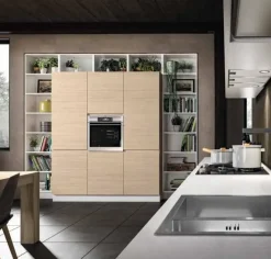 Cucina Essebi moderna lineare bianca in laminato materico Zenit 1