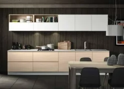 Cucina Essebi moderna lineare bianca in laminato materico Zenit 1