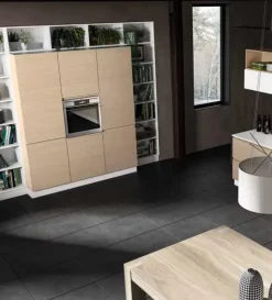 Cucina Essebi moderna lineare bianca in laminato materico Zenit 1