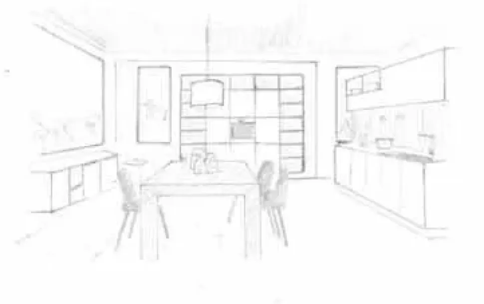 Cucina Essebi moderna lineare bianca in laminato materico Zenit 1