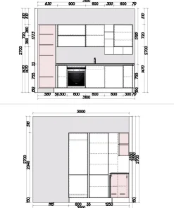 Cucina Euromobil moderna ad angolo bianca in polimerico lucido Filoescape