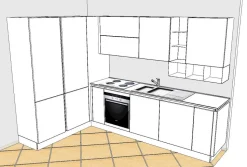 Cucina Euromobil moderna ad angolo bianca in polimerico lucido Filoescape