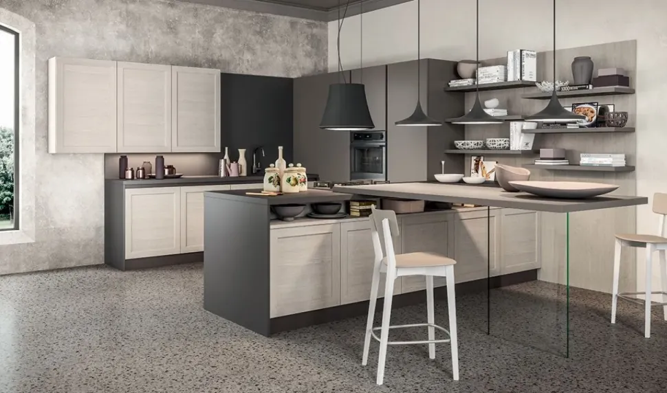 Cucina Frame con penisola Arredo3 con un ribasso imperdibile