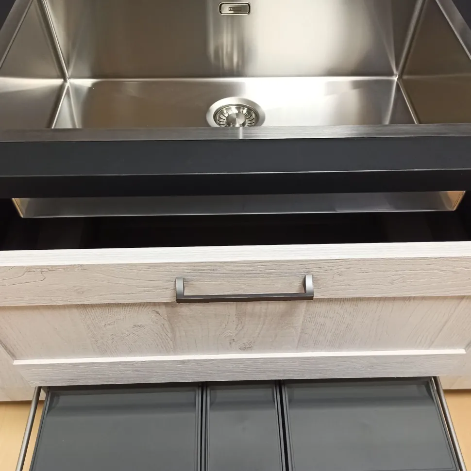 Cucina Gicinque moderna con penisola altri colori in hpl Time