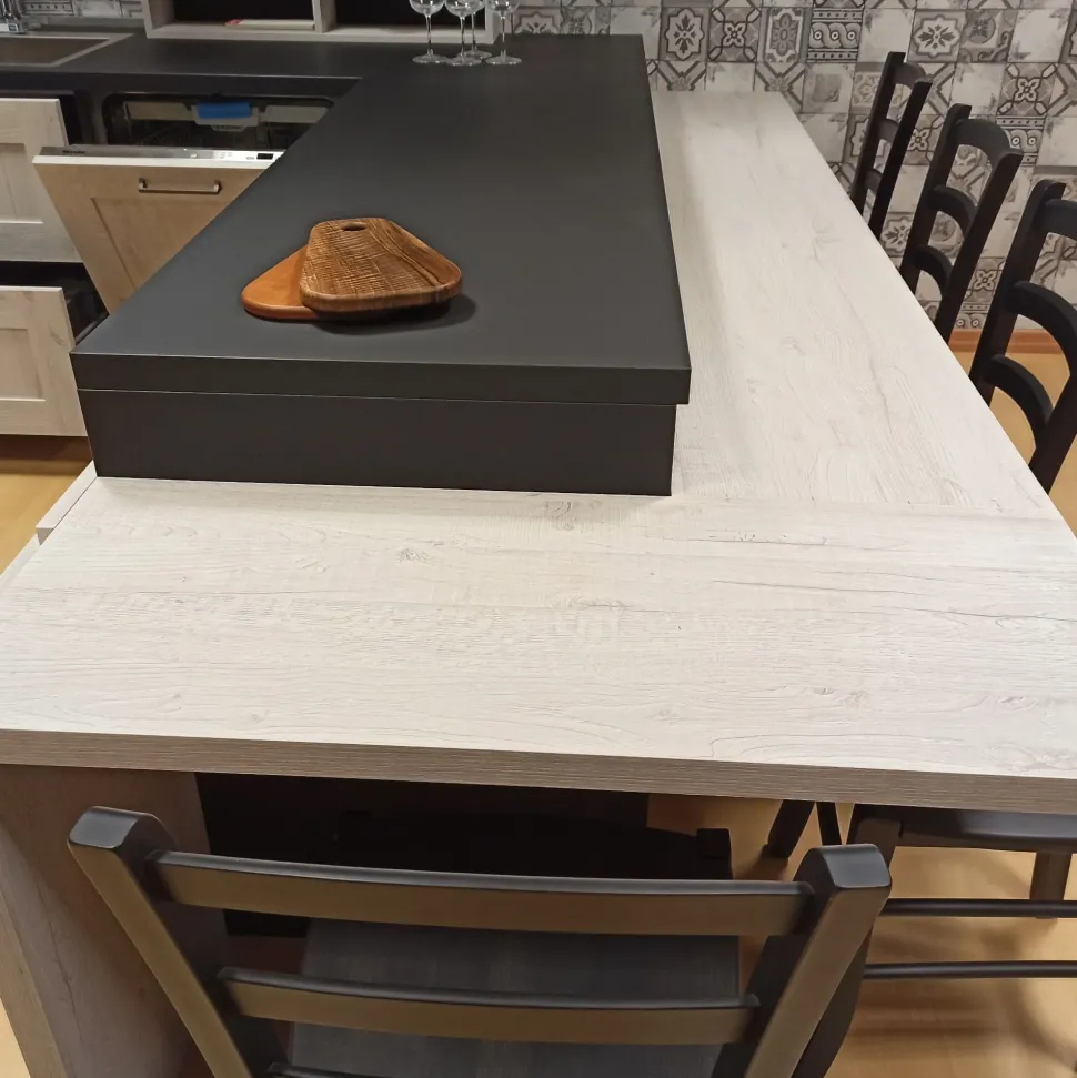 Cucina Gicinque moderna con penisola altri colori in hpl Time