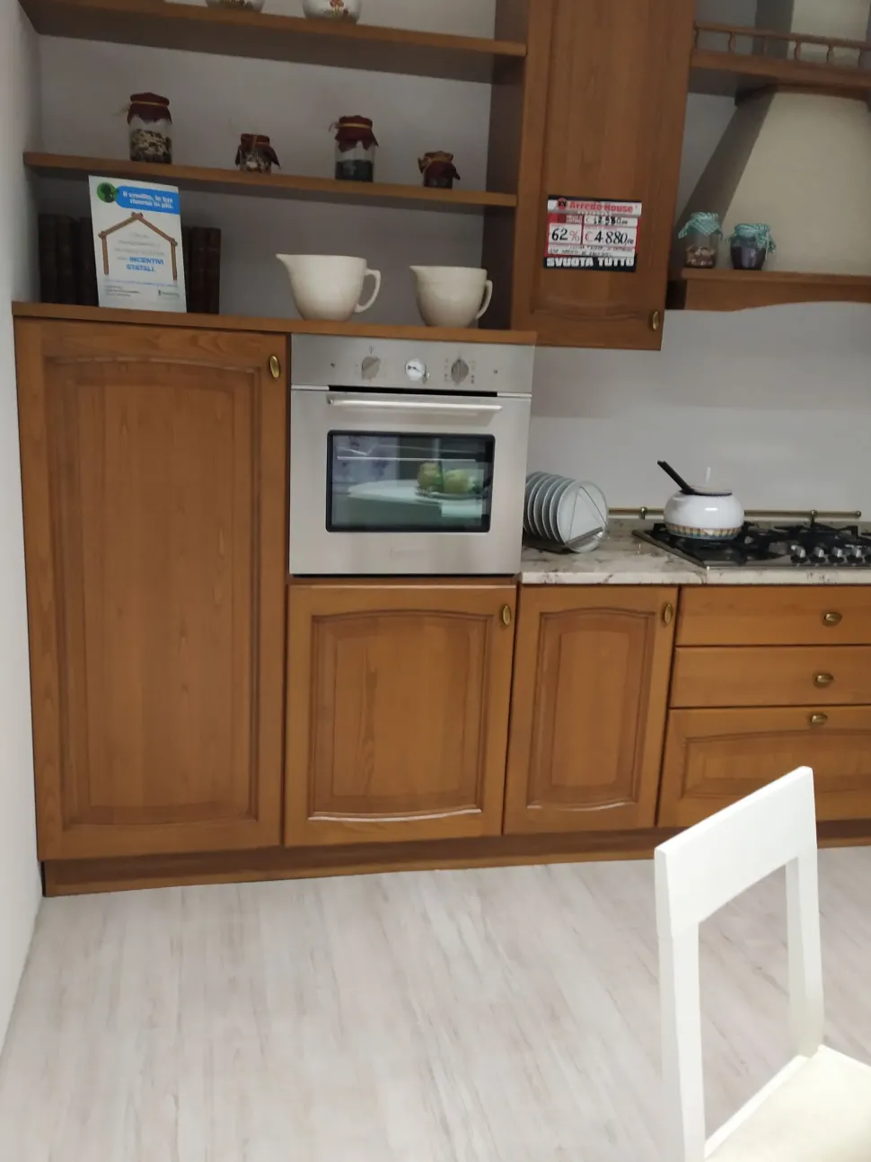 CUCINA Gm cucine ad angolo Giada castagno SCONTATA
