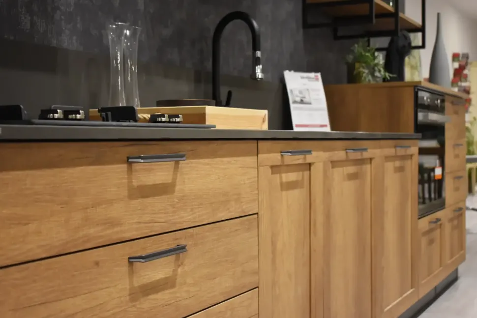 Cucina grigia industriale lineare Sax Scavolini