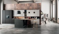 Cucina grigia moderna con penisola Arredo3 05 a soli 17557 Euro