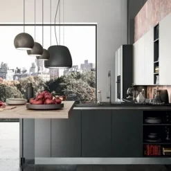 Cucina grigia moderna con penisola Arredo3 05 a soli 17557 Euro