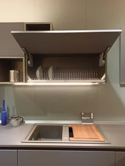 Cucina grigia moderna con penisola Evolution Scavolini