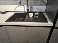 Cucina grigia moderna lineare Zoe Net cucine in Offerta Outlet