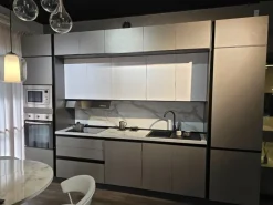Cucina grigia moderna lineare Zoe Net cucine in Offerta Outlet
