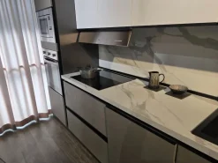 Cucina grigia moderna lineare Zoe Net cucine in Offerta Outlet