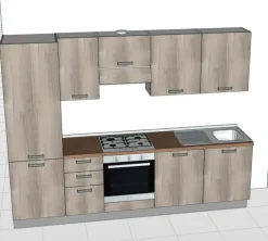 Cucina grigia moderna lineare Angela Giannei in Offerta Outlet