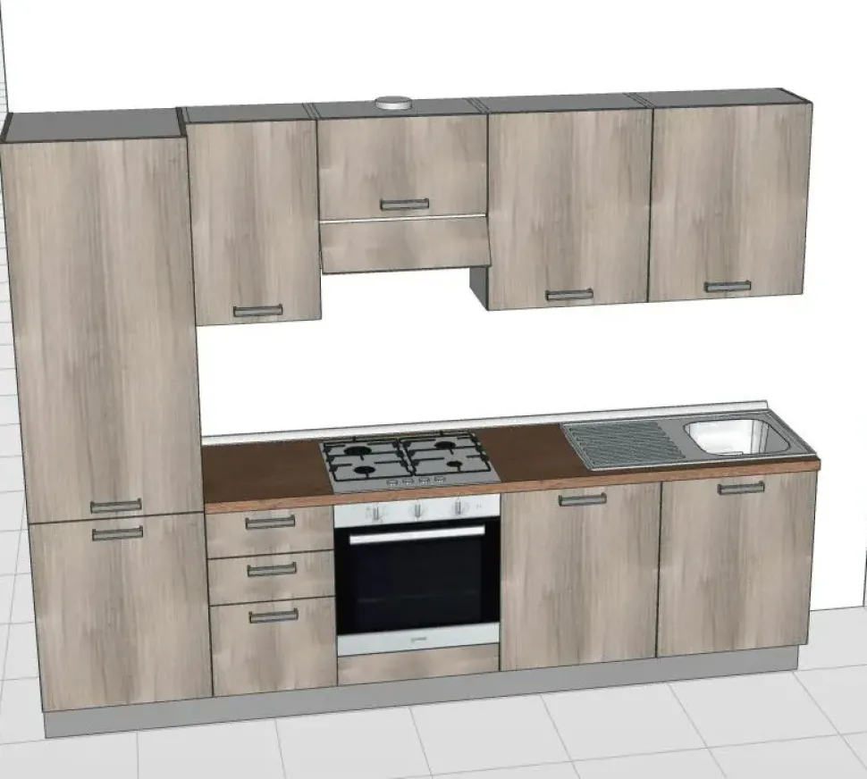 Cucina grigia moderna lineare Angela Giannei in Offerta Outlet