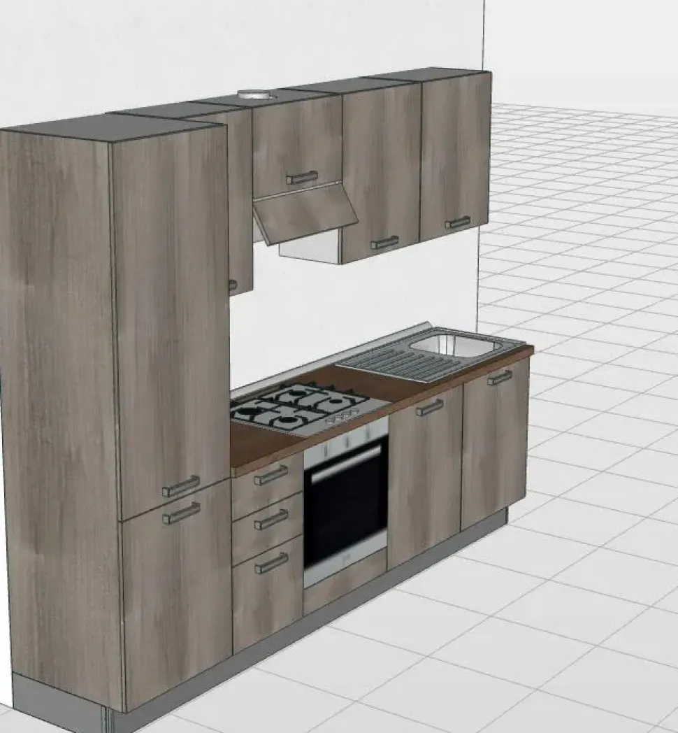 Cucina grigia moderna lineare Angela Giannei in Offerta Outlet