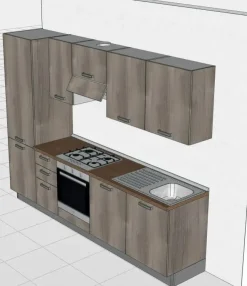 Cucina grigia moderna lineare Angela Giannei in Offerta Outlet