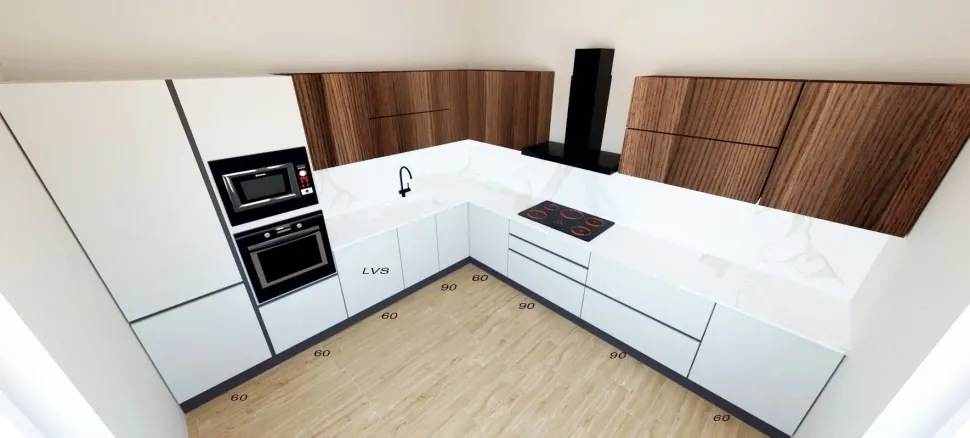 Cucina grigio design ad angolo Sp22 Astra