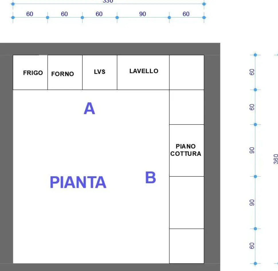 Cucina grigio design ad angolo Sp22 Astra