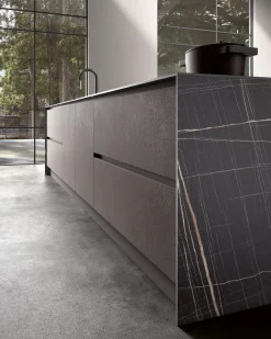 Cucina grigio design ad isola Nuova stella Essebi