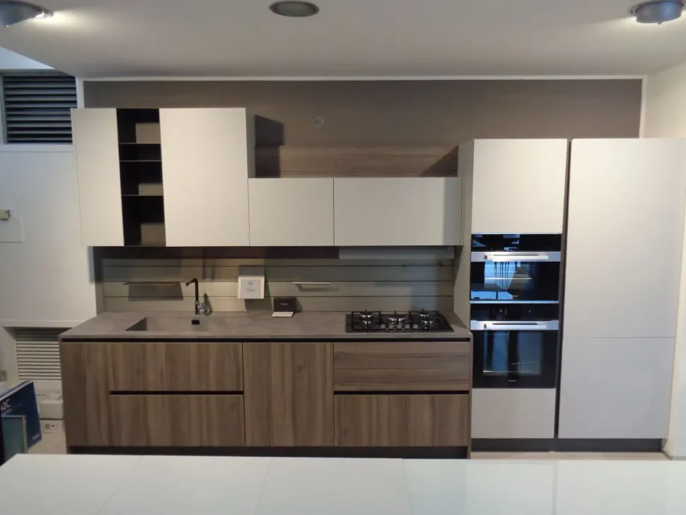 Cucina grigio design lineare Cloe Arredo3
