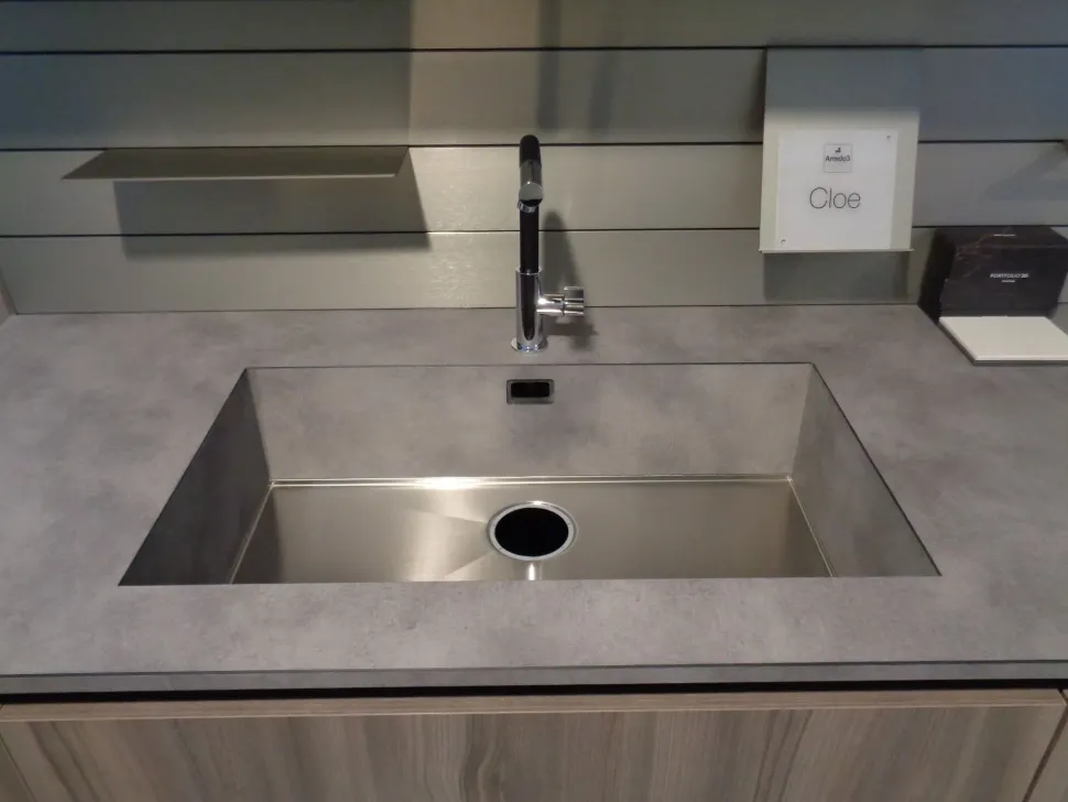 Cucina grigio design lineare Cloe Arredo3