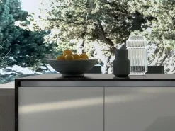 Cucina grigio moderna ad angolo Round Arredo3 in Offerta Outlet