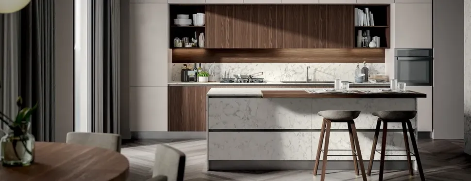 Cucina grigio moderna lineare Genesi Home cucine