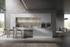 Cucina grigio moderna lineare Genesi Home cucine