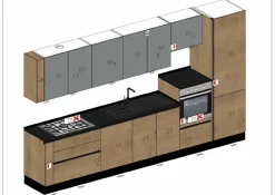 CUCINA Imab group Capri grigio cenere e rovere PREZZO OUTLET